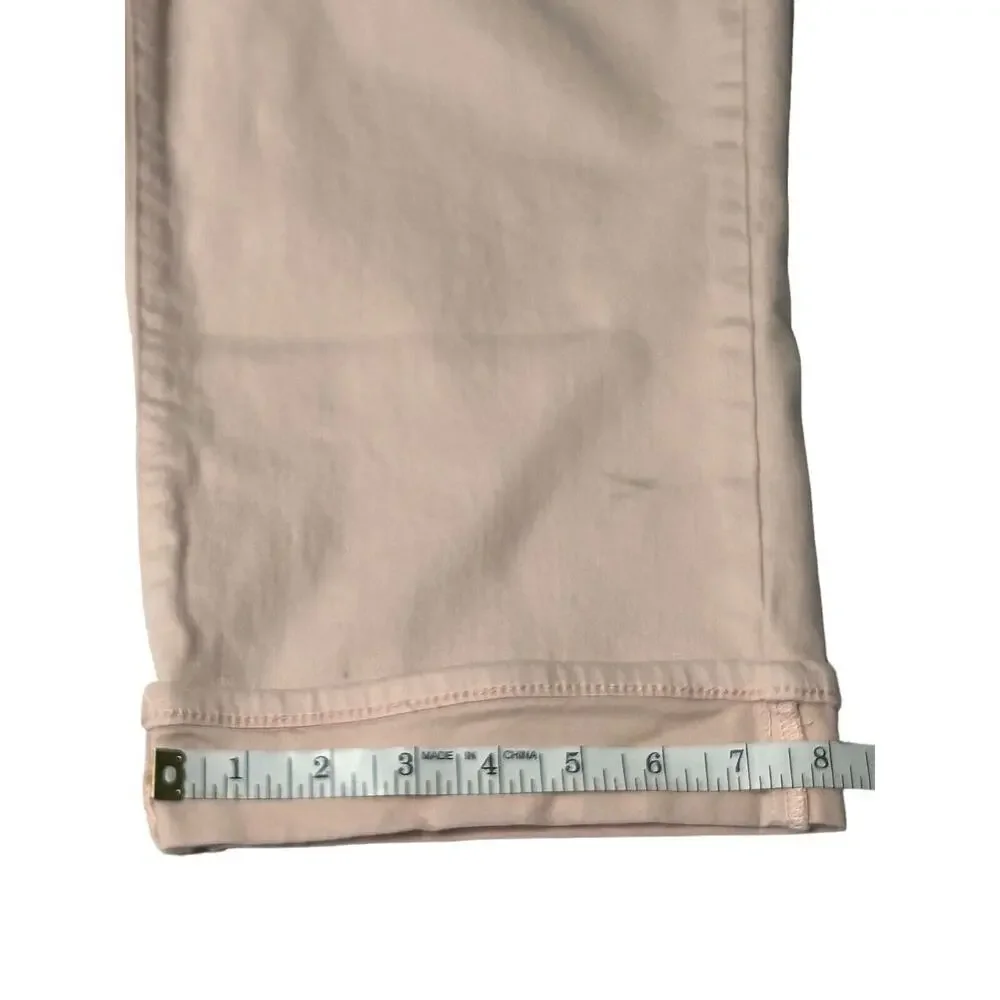 NYDJ Marilyn Straight‎ Leg Cuffed Capri Jeans Lift Tuck Plus Size 16 Pink Dusk